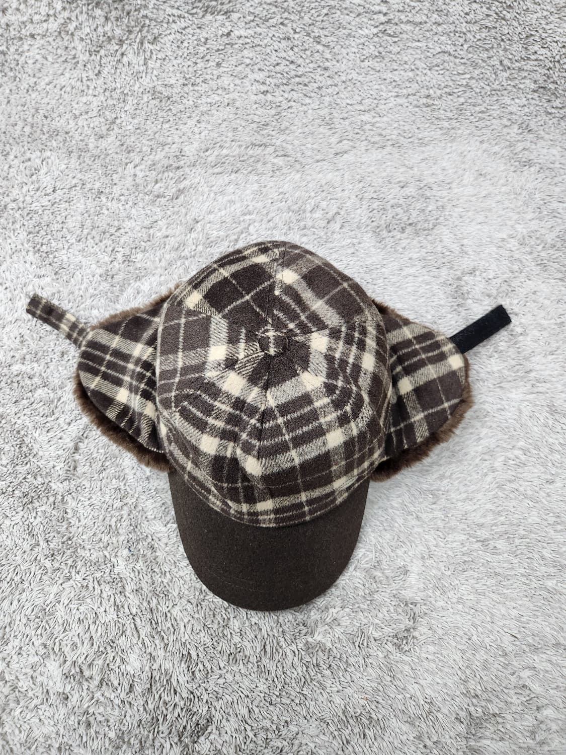 메트로시티 체크 귀달이 모자 새제품급 상품이미지5