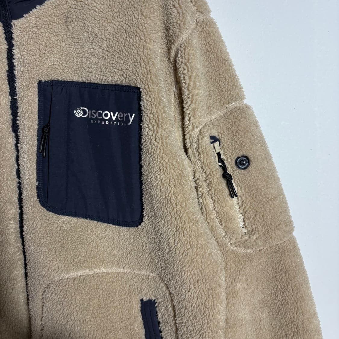 디스커버리 빈티지 베이지 보아 플리스 집업 자켓 (무료배송) 상품이미지4