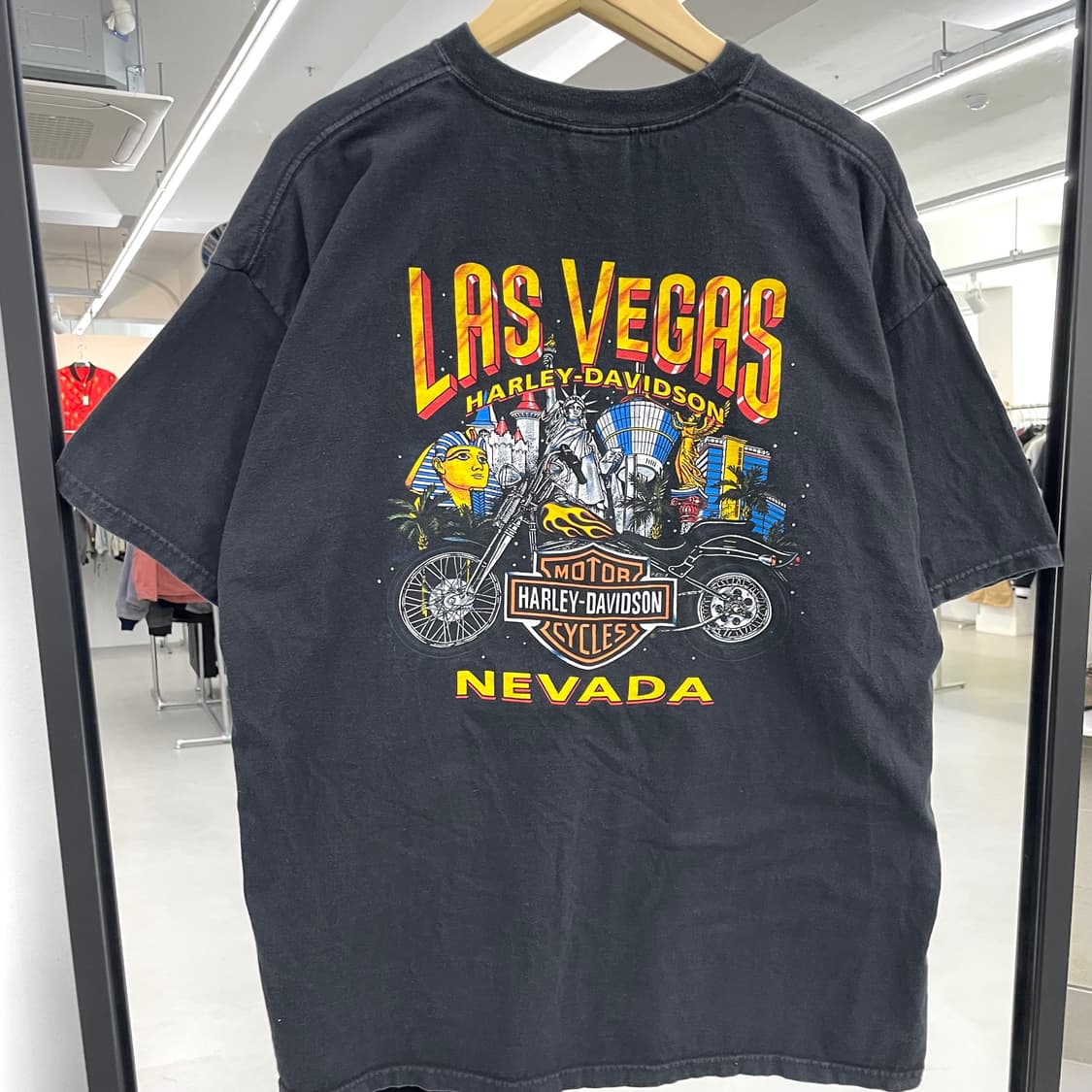 할리데이비슨 00s 플레임 불꽃 라스베가스 페이딩 빈티지 반팔 티셔츠 상품이미지7