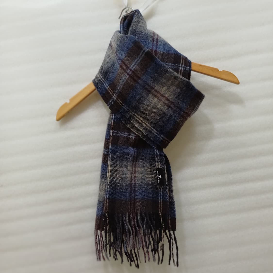 밀라숀 남성 캐시미어 울 체크 머플러 목도리 모직 사랑봉봉 상품이미지1
