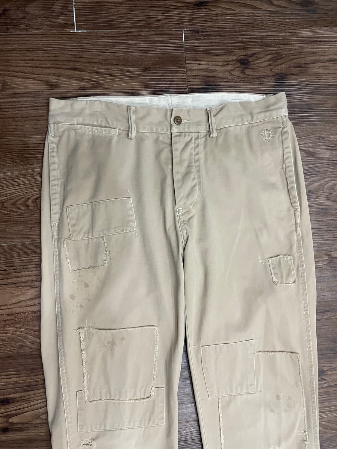 폴로 디스트레스드 리페어드 패치워크 치노 팬츠 상품이미지2