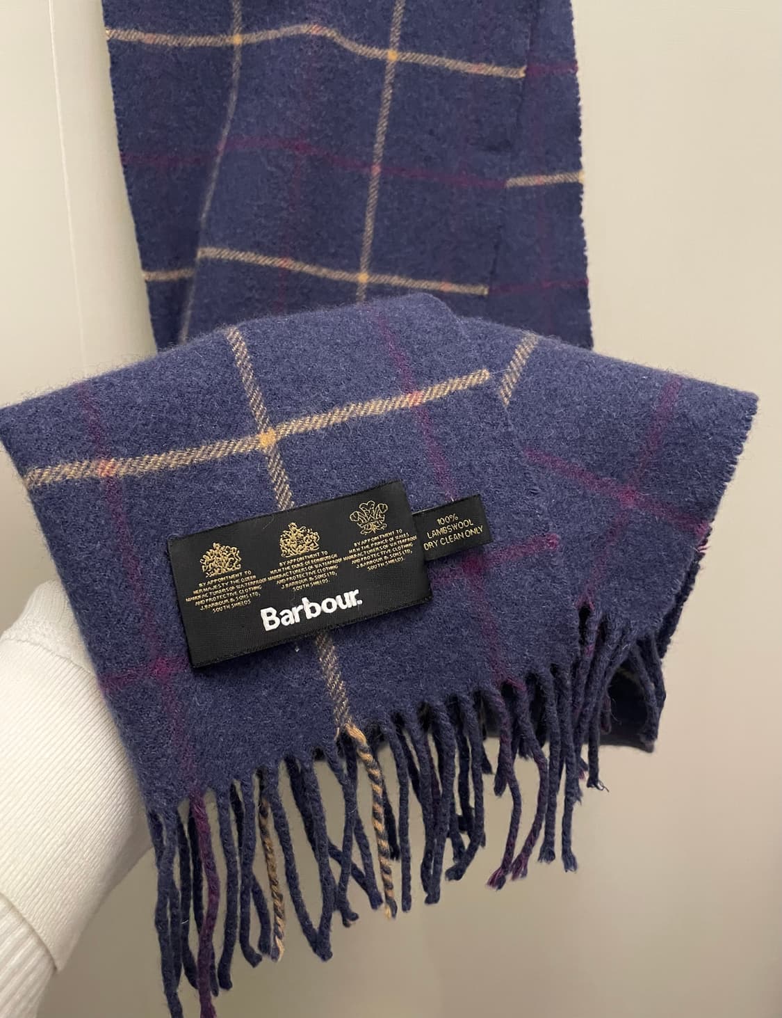 Barbour 바버 램스울 스트라이프 체크 머플러 목도리 상품이미지1