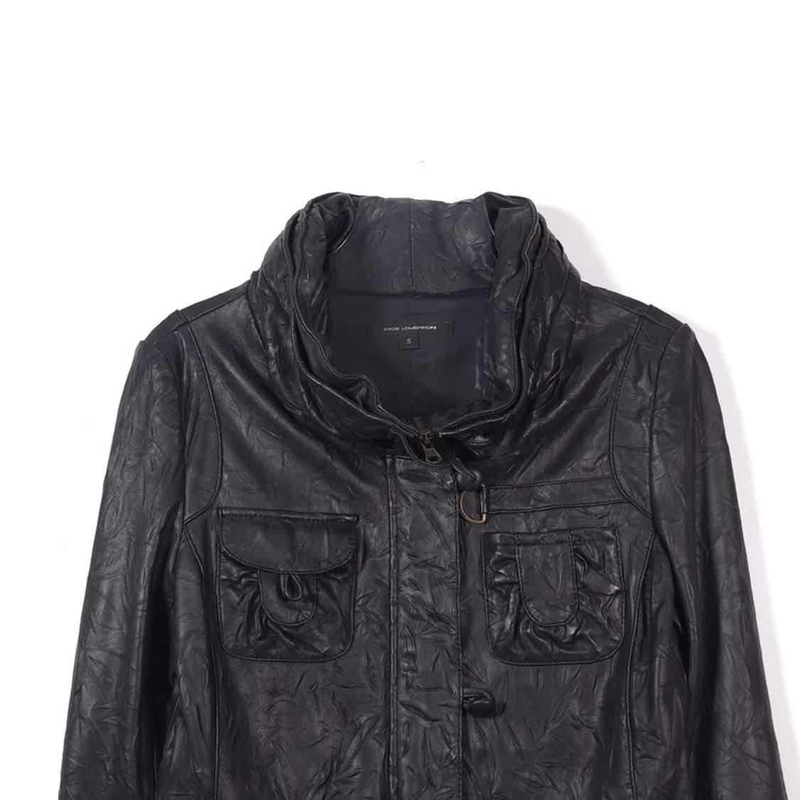 ATOS LOMBARDINI 빈티지 크링클 레더 멀티 포켓 자켓 S 상품이미지3