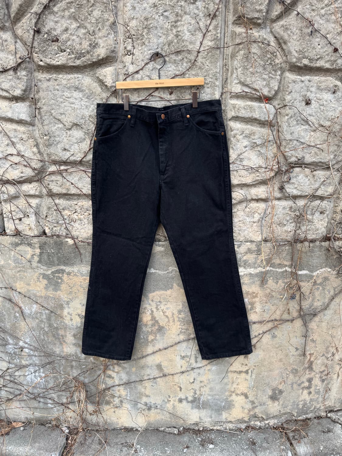 90s 랭글러 빈티지 936wbk 카우보이컷 블랙 데님 팬츠 블랙진 상품이미지1