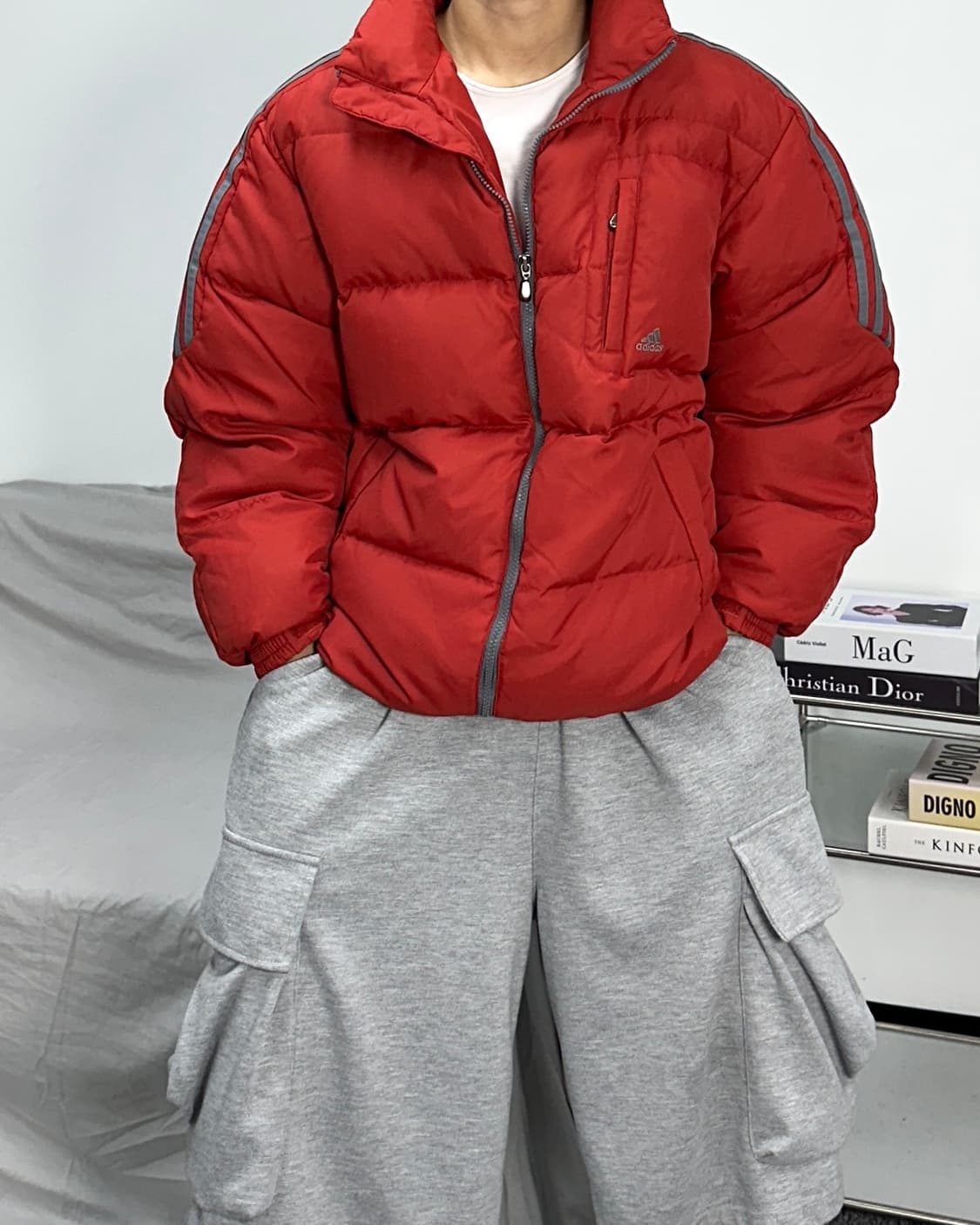 아디다스 00s 올드스쿨 브릭레드 패딩 XL 상품이미지1