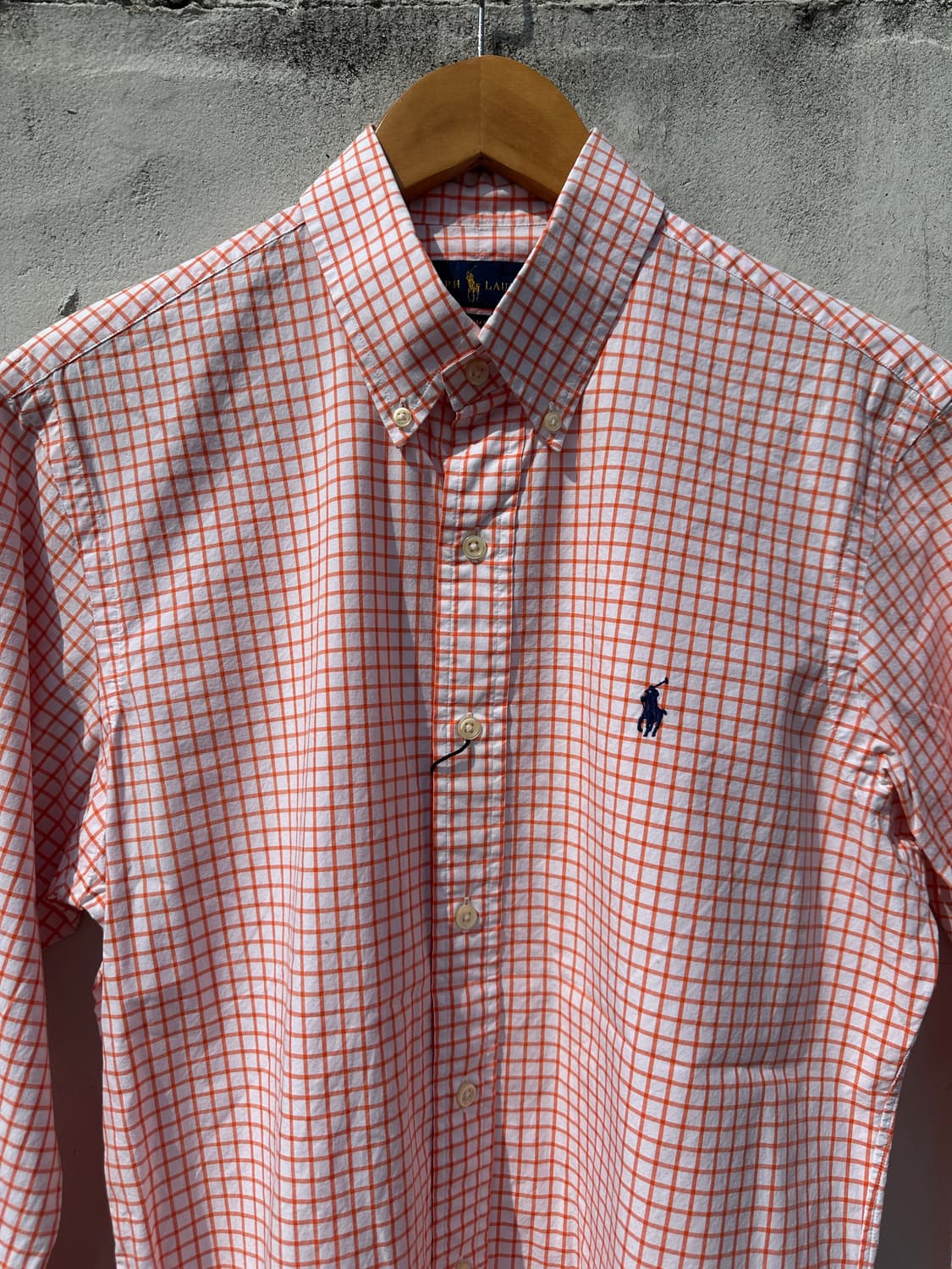 [M] 폴로 랄프로렌 오렌지 체크 포플린 셔츠 상품이미지2