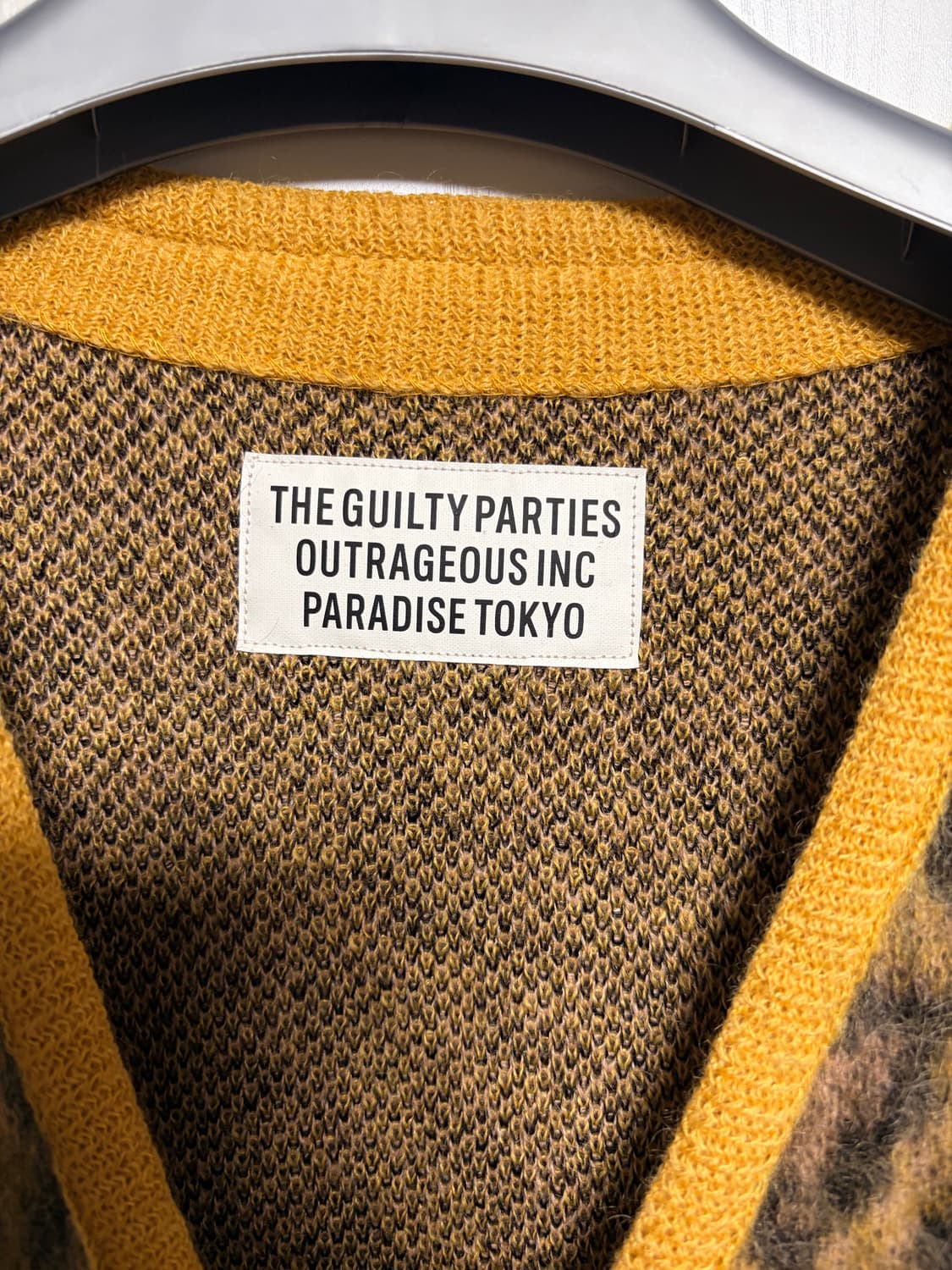 와코마리아 레오파드 모헤어가디건 옐로우 M 상품이미지3