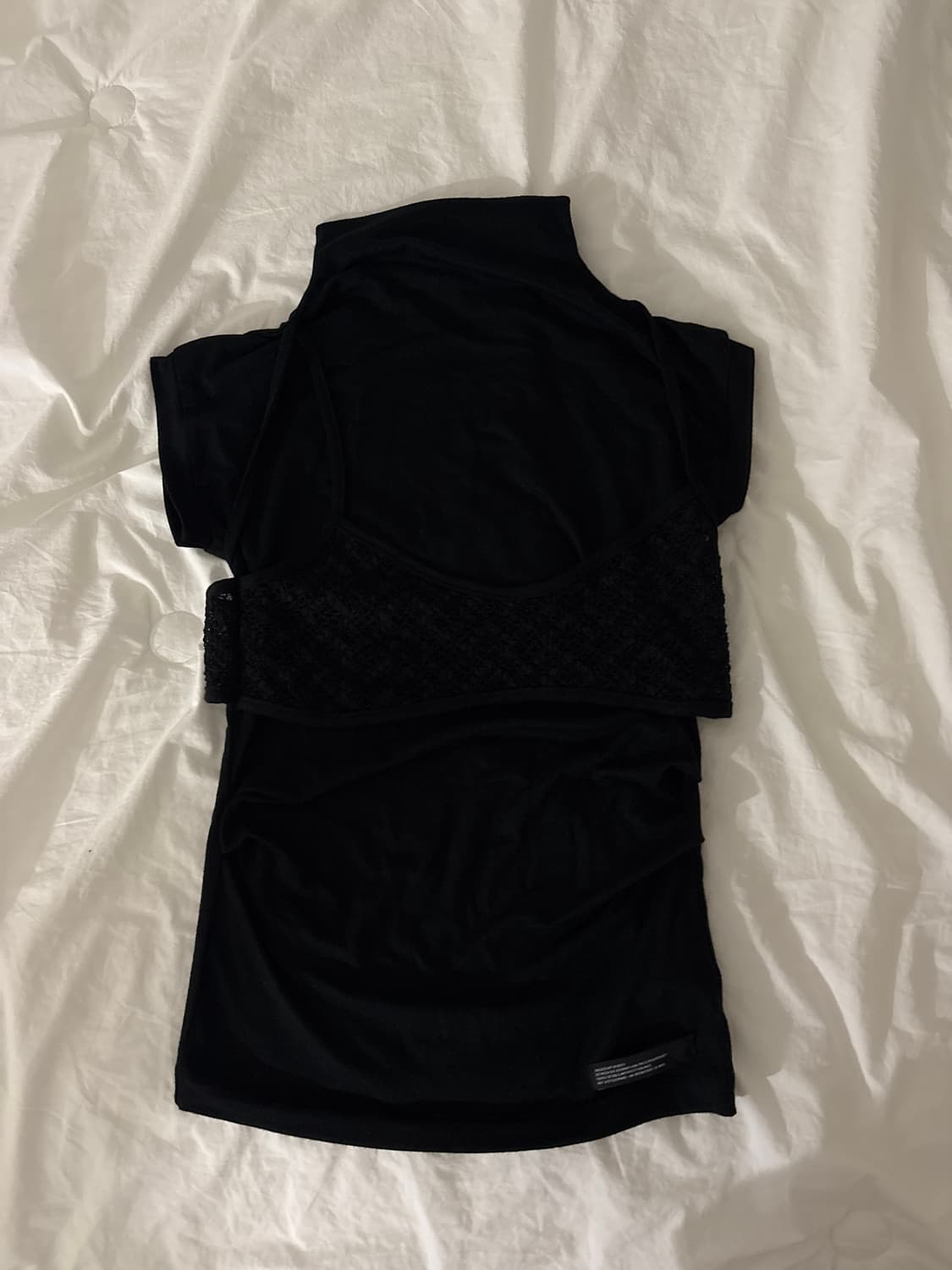 이네기 Lace Bustier Half Neck Top (black) 상품이미지2