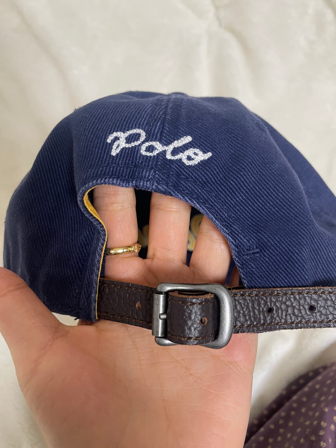 폴로 아플리케 볼캡 옐로우스티치 상품이미지5