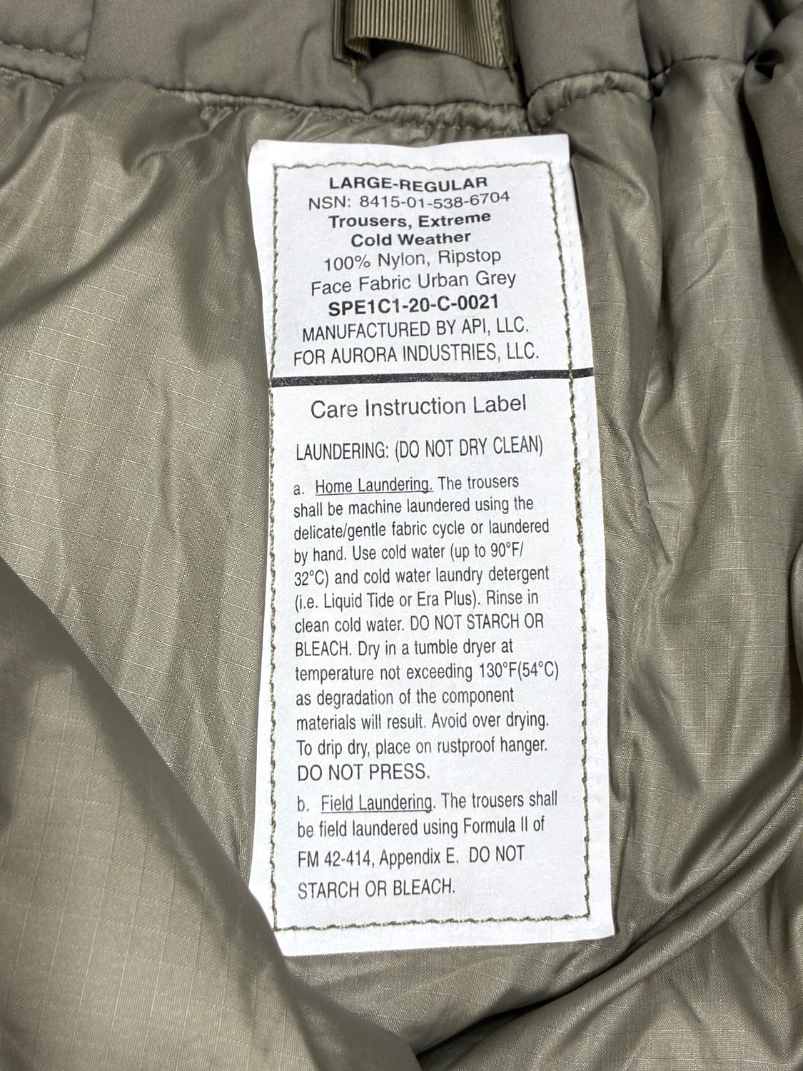 미군 프리마로프트 패딩 바지 / 데드스탁 (34-36) 상품이미지6