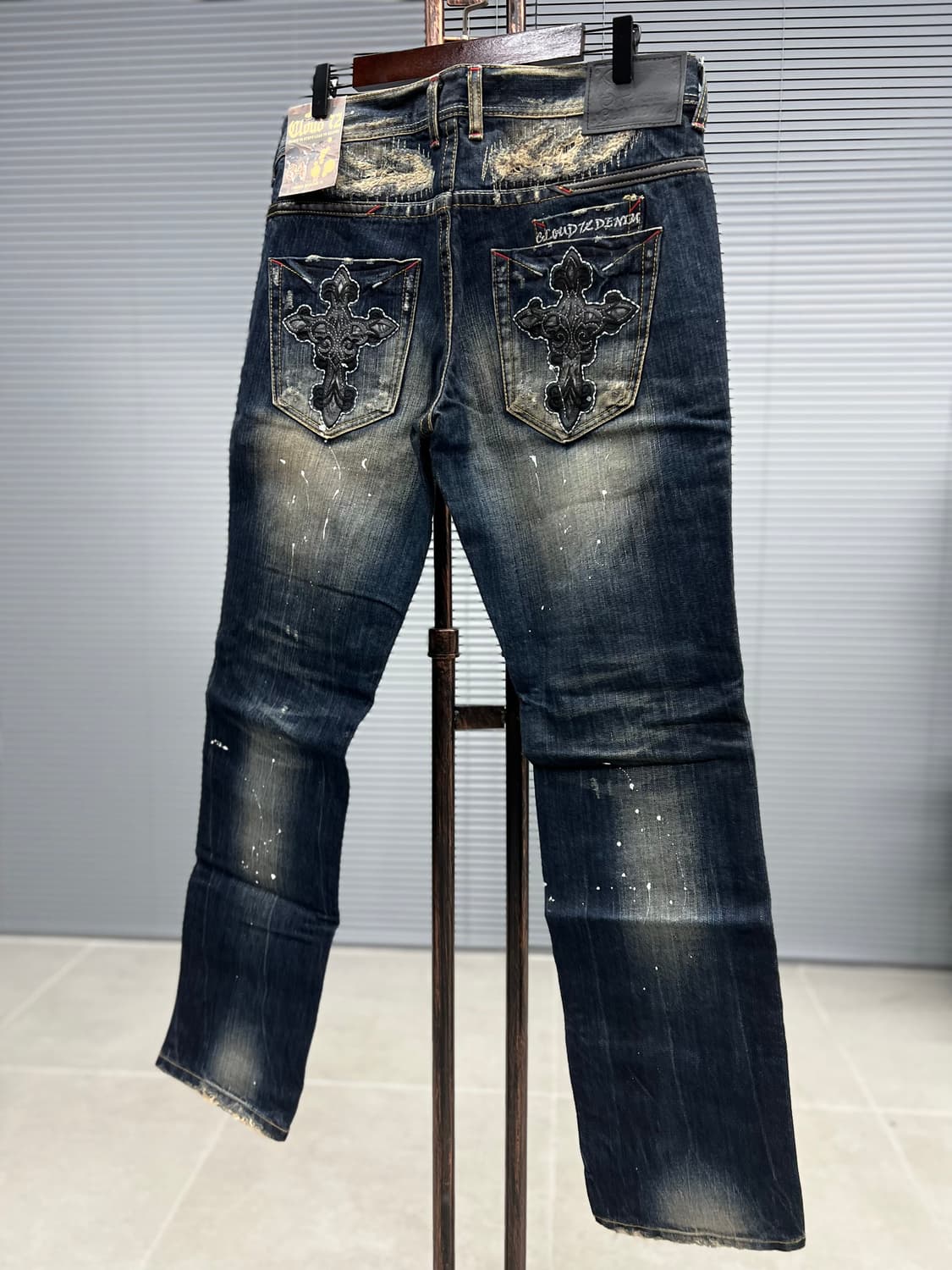 페인팅 포켓자수 워싱진 상품이미지3