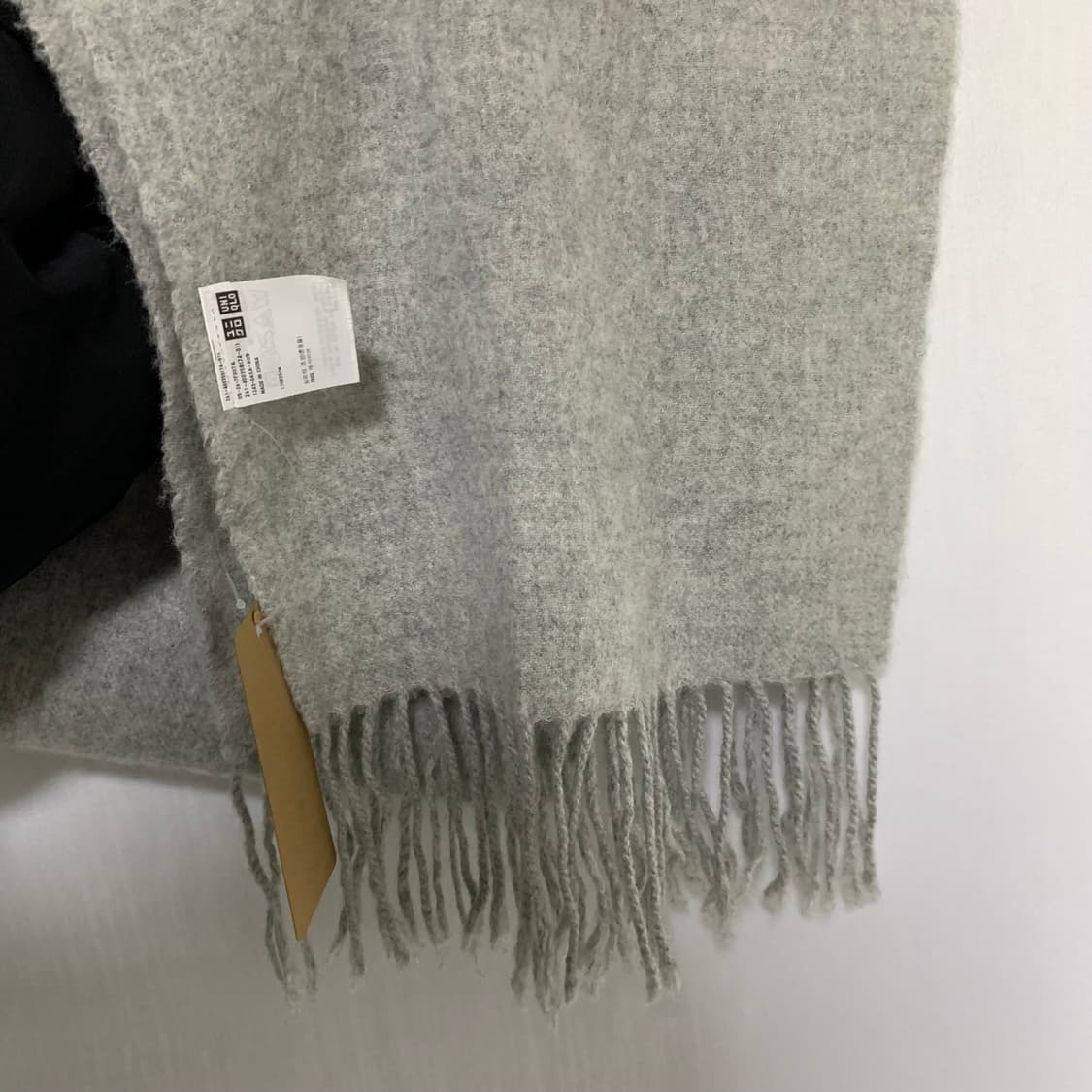 유니클로 빈티지 캐시미어 100 그레이 태슬 머플러 목도리 남녀공용 상품이미지4