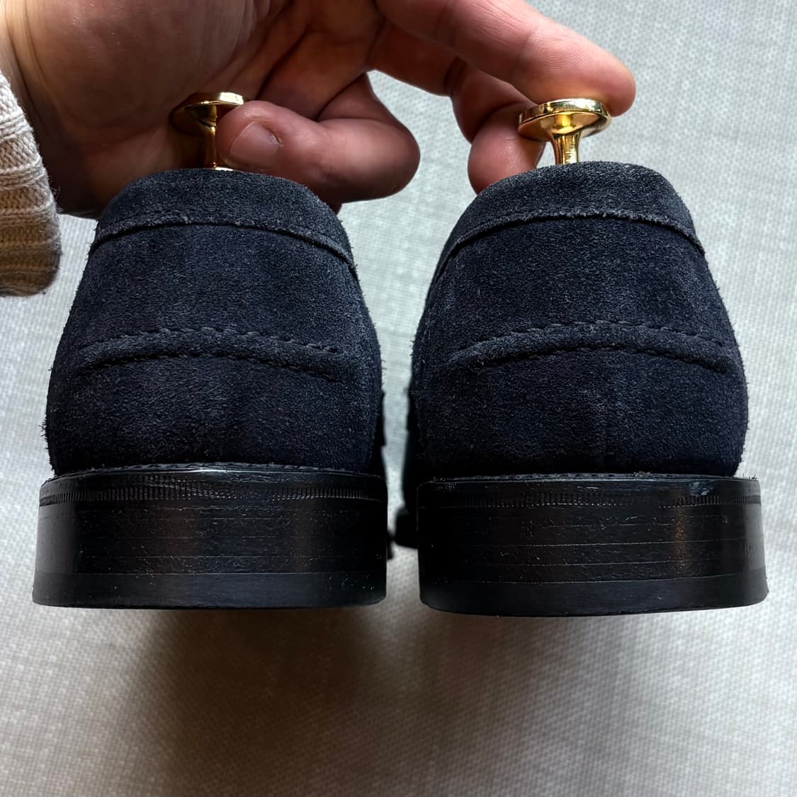 [UK7/260] 영국 Sanders 네이비 스웨이드 페니로퍼 상품이미지4