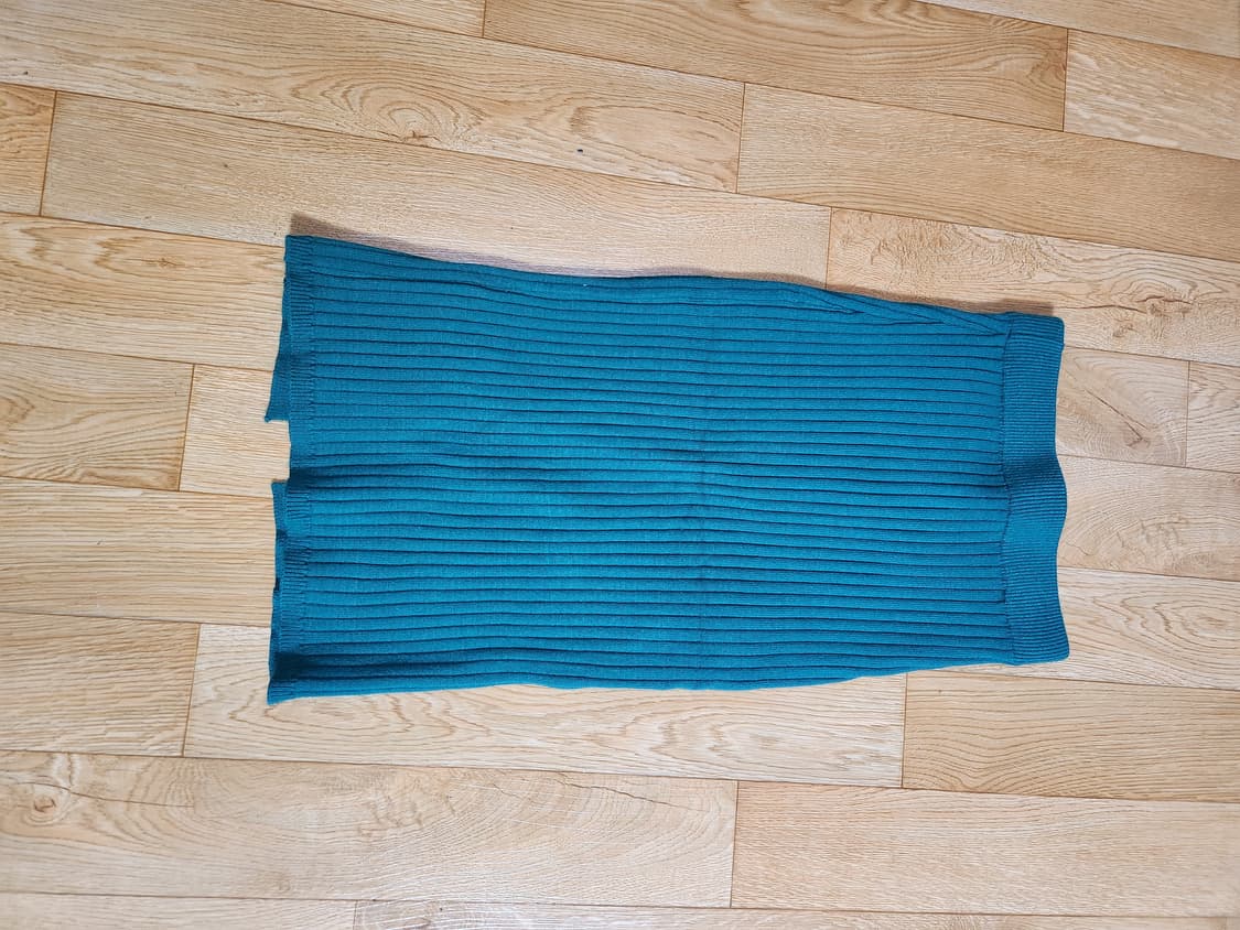 골지 니트 스커트 초록색 상품이미지1