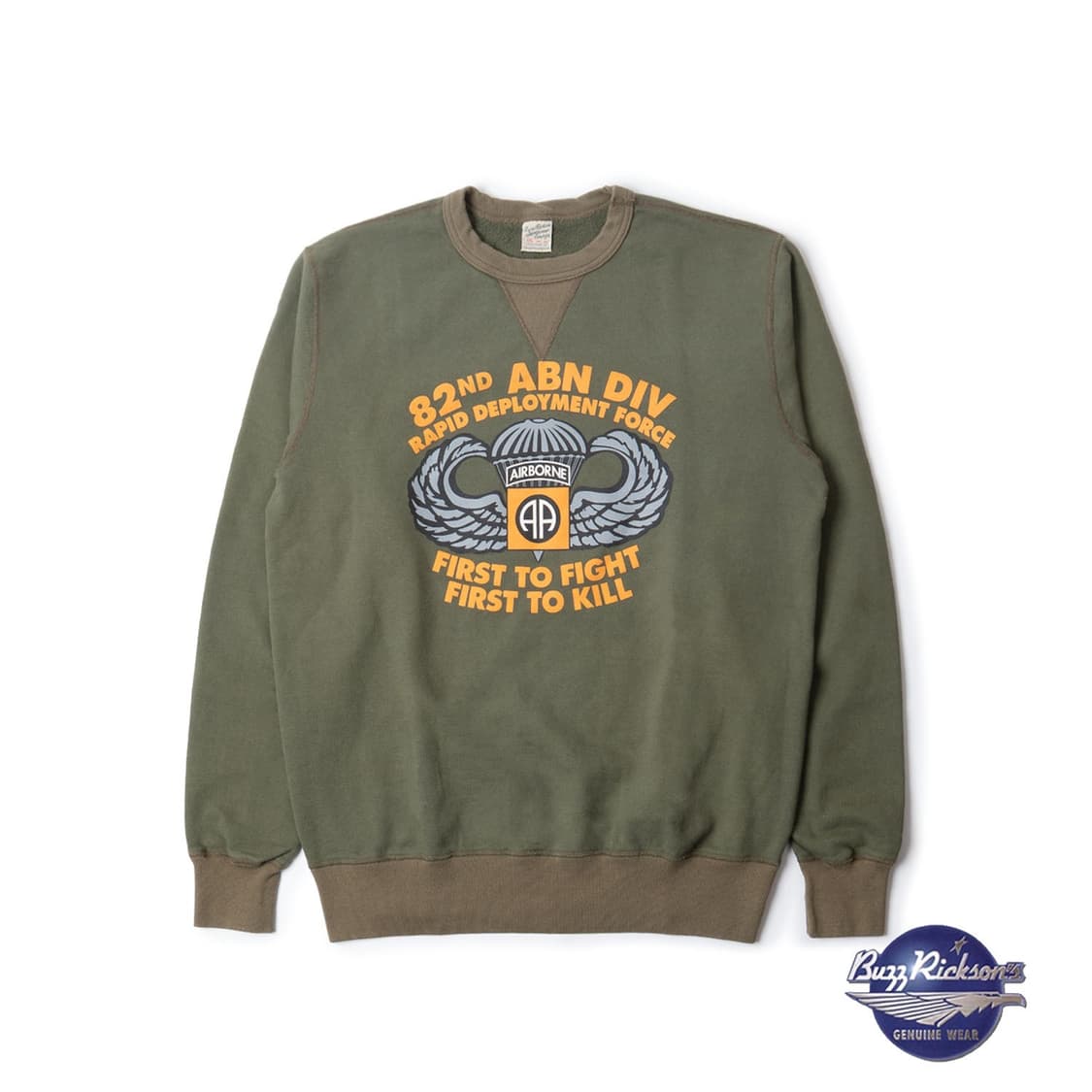 [XL] 버즈릭슨 크루넥 스웻셔츠 올리브 상품이미지1