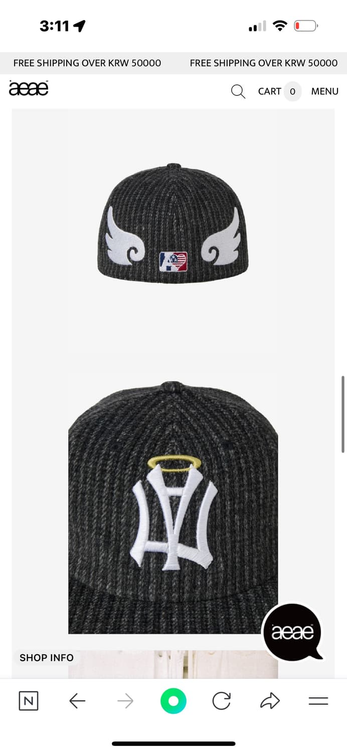 aeae/symbol stripe angel wing cap(black) 상품이미지3