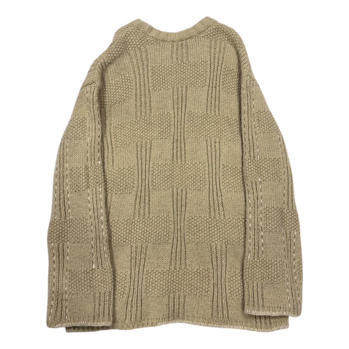 앤더슨벨 오버사이즈 엠보더리 스웨터 니트 베이지 M 상품이미지3