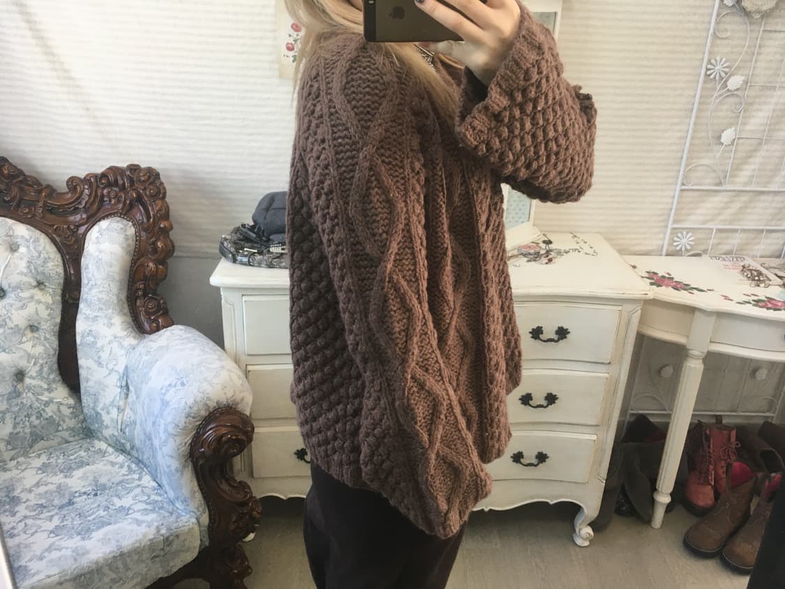 Set)하구미 잔꽃레이스티 + 모리 울 가디건 상품이미지5