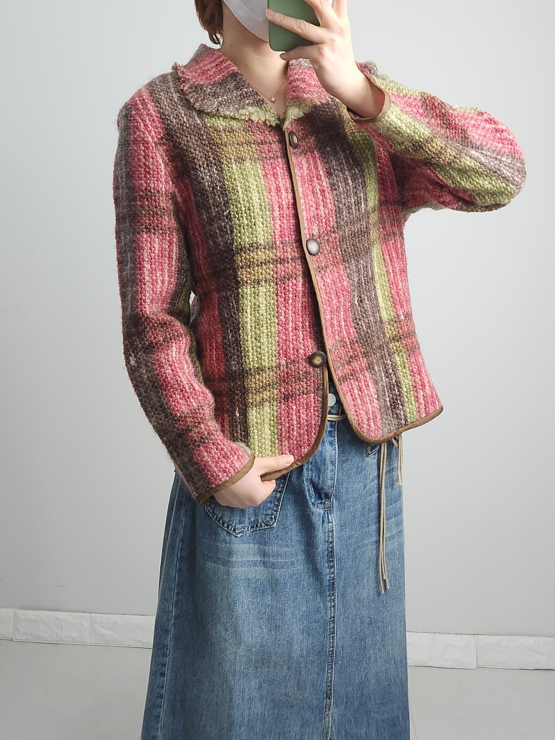 체크 울 자켓 상품이미지4