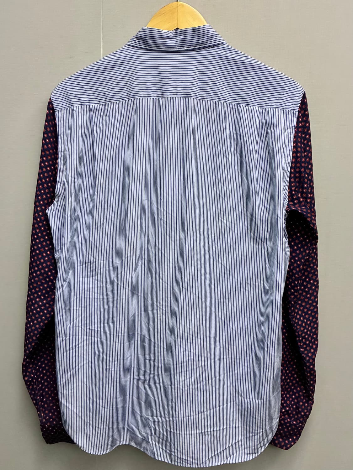 (M)09s 꼼데가르송 옴므 스트라이프 플라워 패치워크 셔츠 상품이미지7