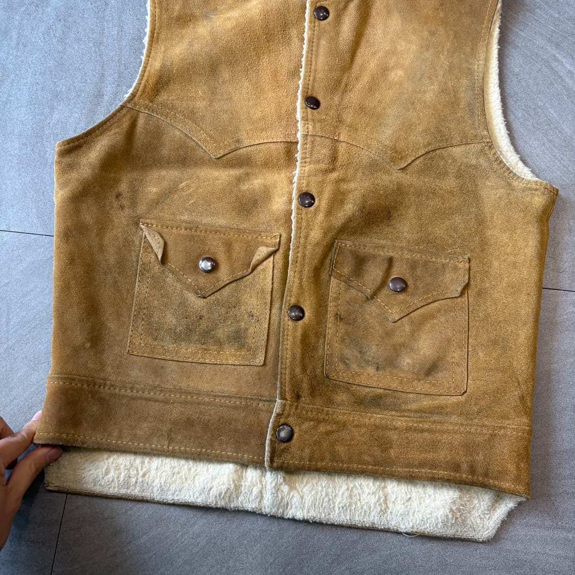 50-60년대 생산 빈티지 스웨이드 조끼 자켓 상품이미지6