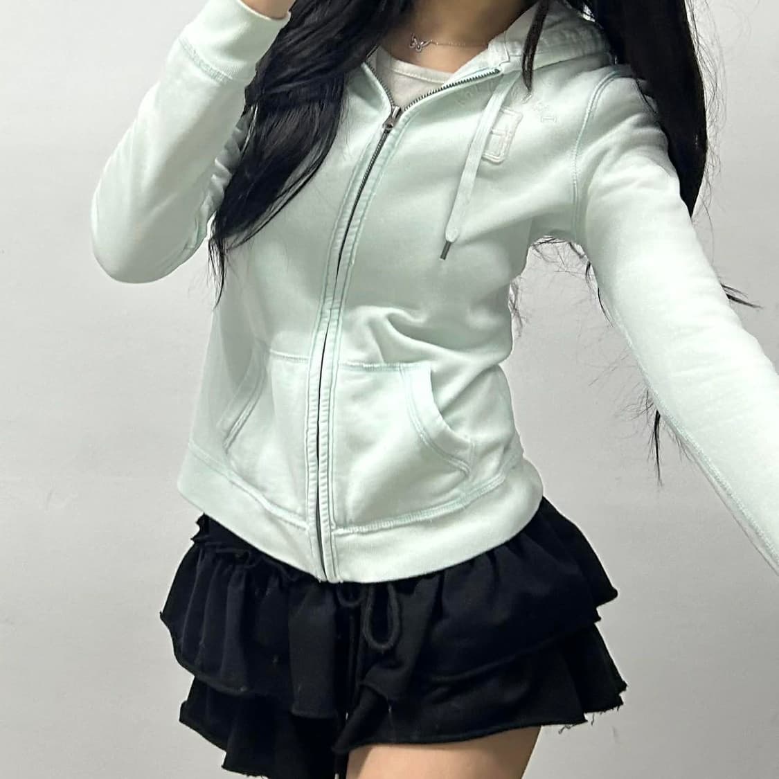 아베크롬비 y2k 여리핏 대대장 작사 후드집업 희귀져지(S) 상품이미지2