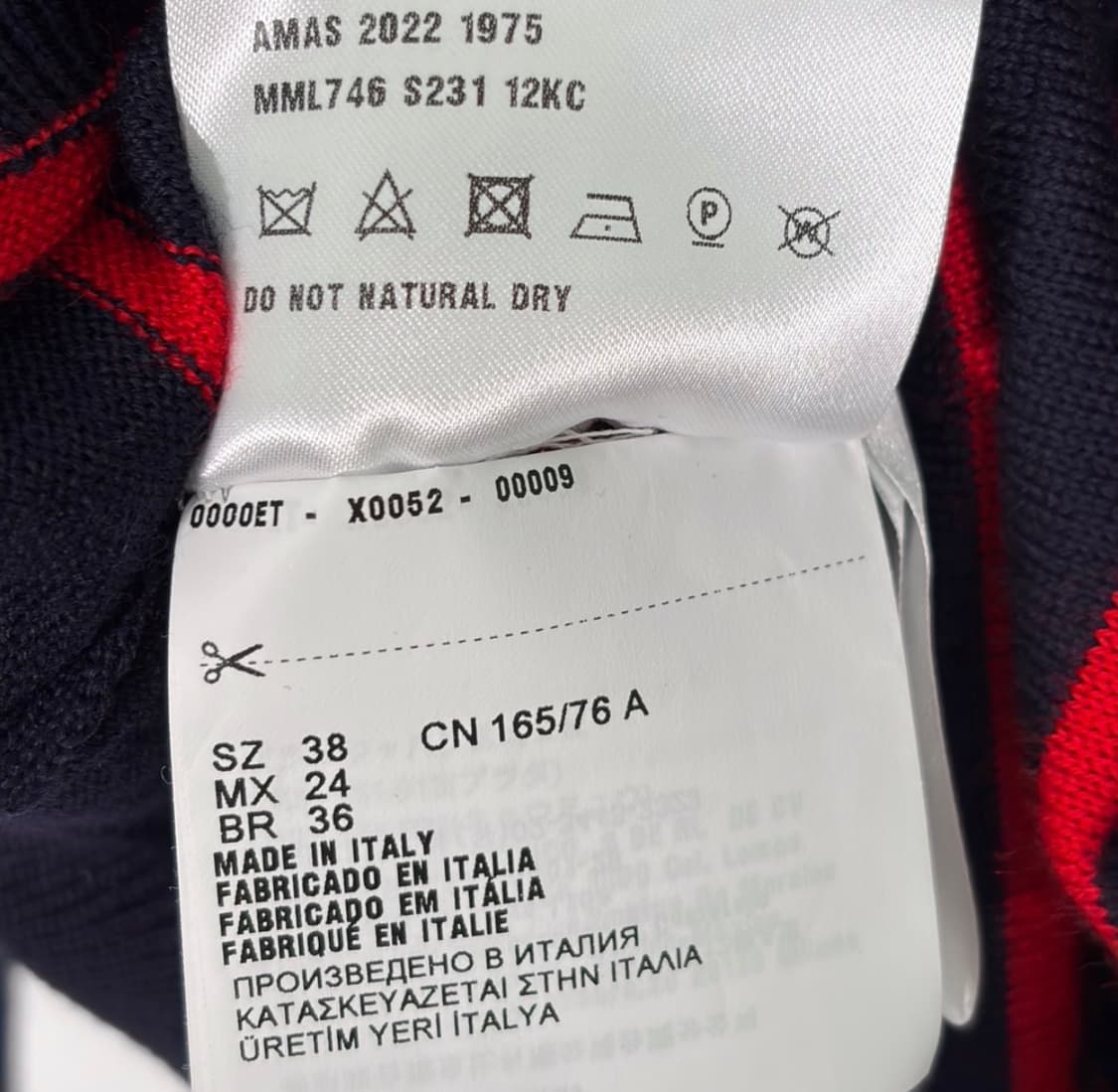 [38] 미우미우 여성 울 자수 로고 크루넥 니트 탑 스웨터 네이비 상품이미지10