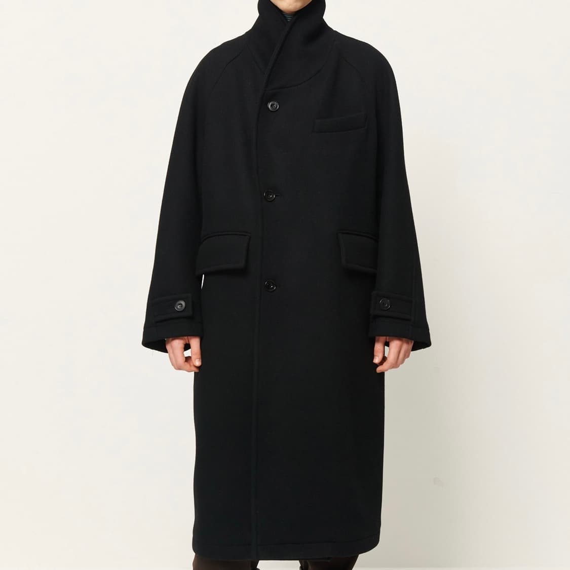 애프터프레이 숄카라 코트 블랙 M (르메르 티베탄 느낌) 상품이미지1