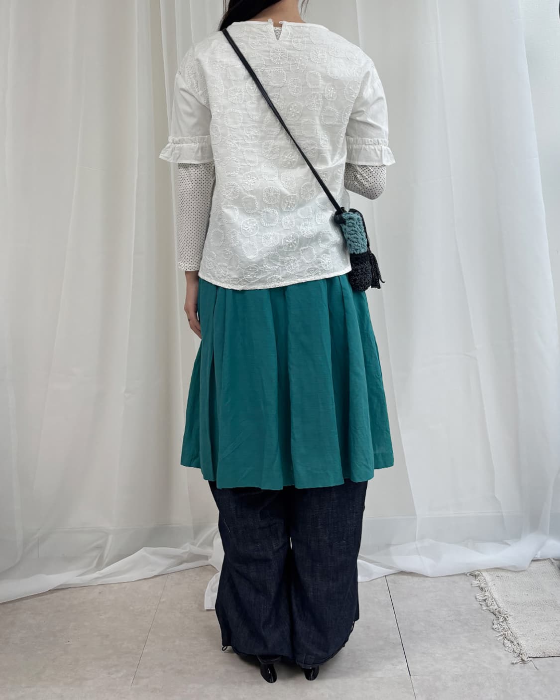 North Object de Petit 도트 자수 반팔 블라우스 상품이미지10