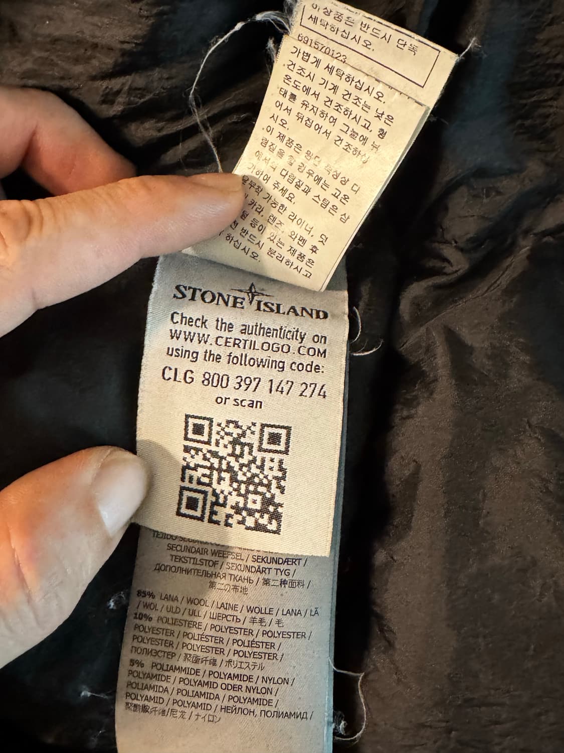 스톤아일랜드 크링클렙스 블랙 롱파카 size M 상품이미지8