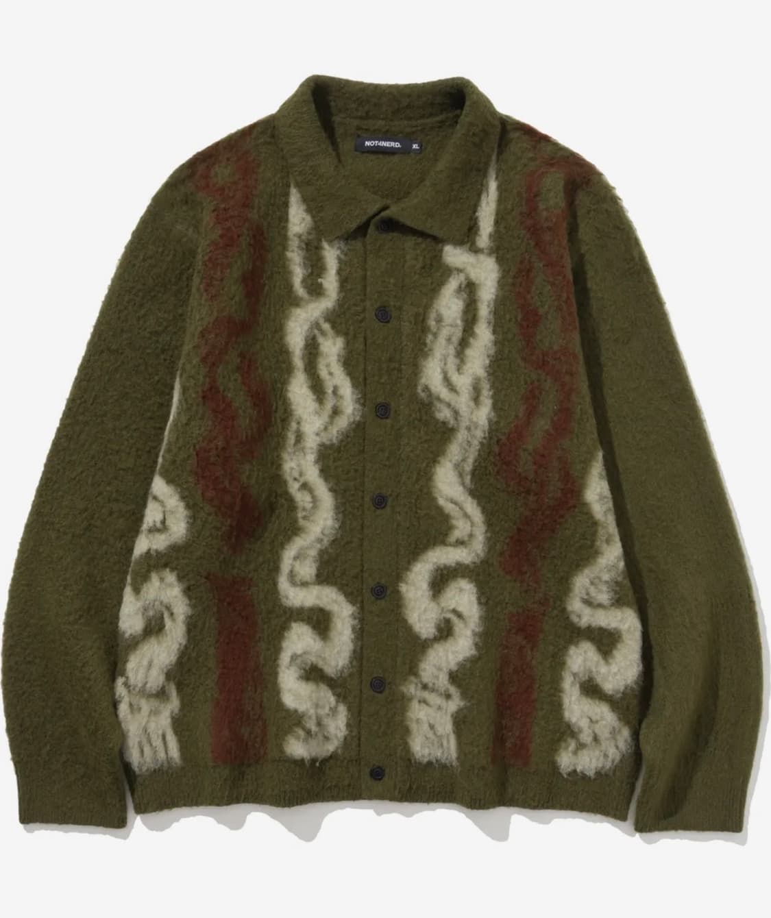 낫포너드 모헤어 가디건 카키 상품이미지2