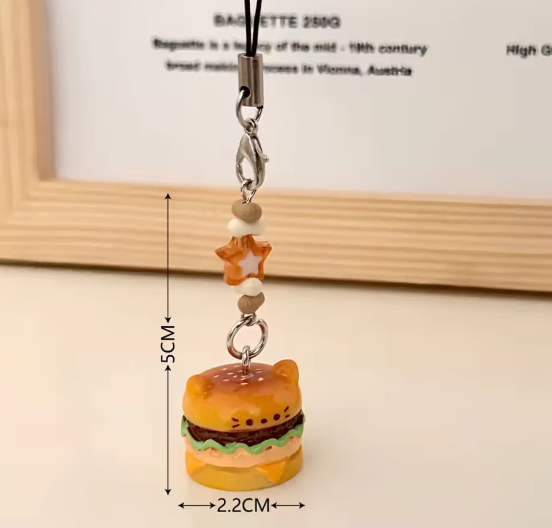 햄버거 고양이 키링 상품이미지3