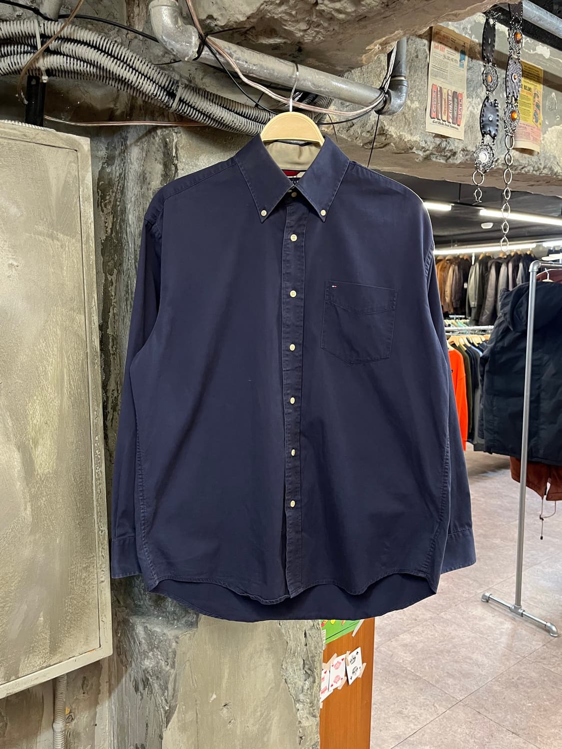 타미힐피거 포켓 셔츠 네이비 M #csz2439 상품이미지1