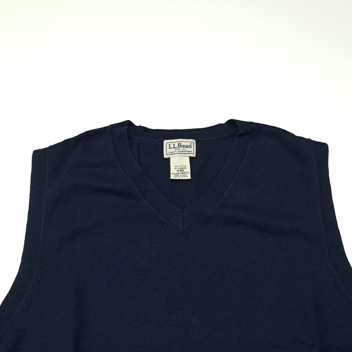 CL429 M 엘엘빈 00s 코튼캐시미어 V넥 네이비 조끼 니트베스트 상품이미지2