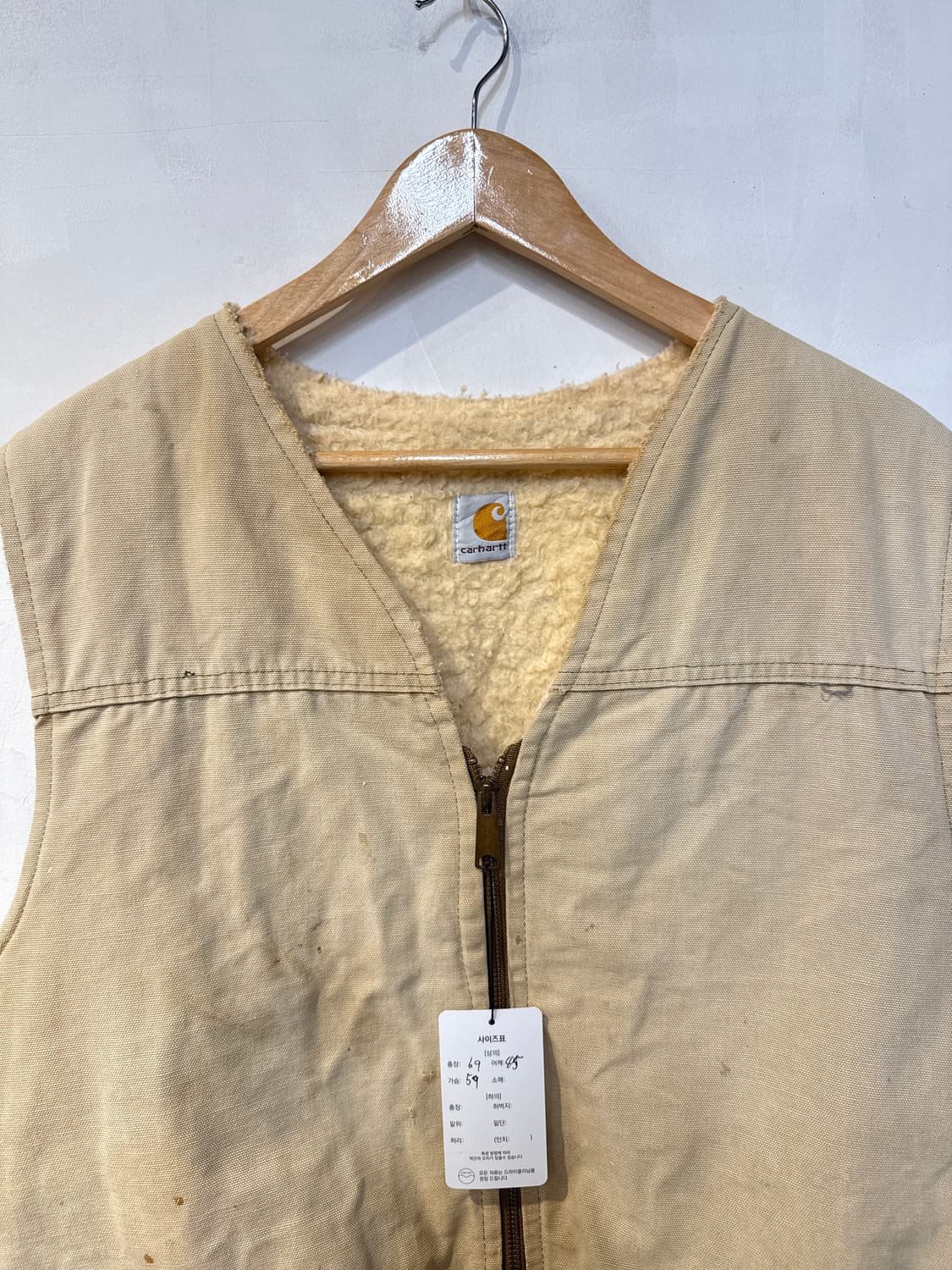 칼하트 베이지 플리스 베스트 조끼 상품이미지2