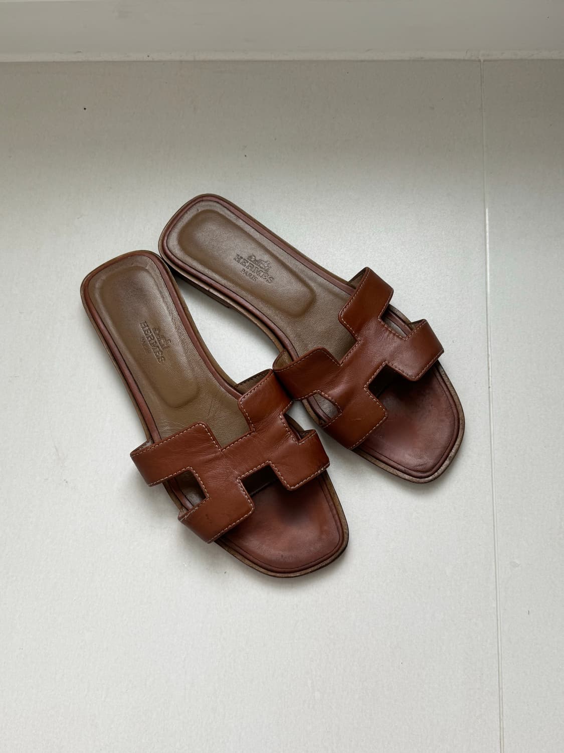 에르메스 오란 슬리퍼 샌들 브라운 골드 36 230 상품이미지1