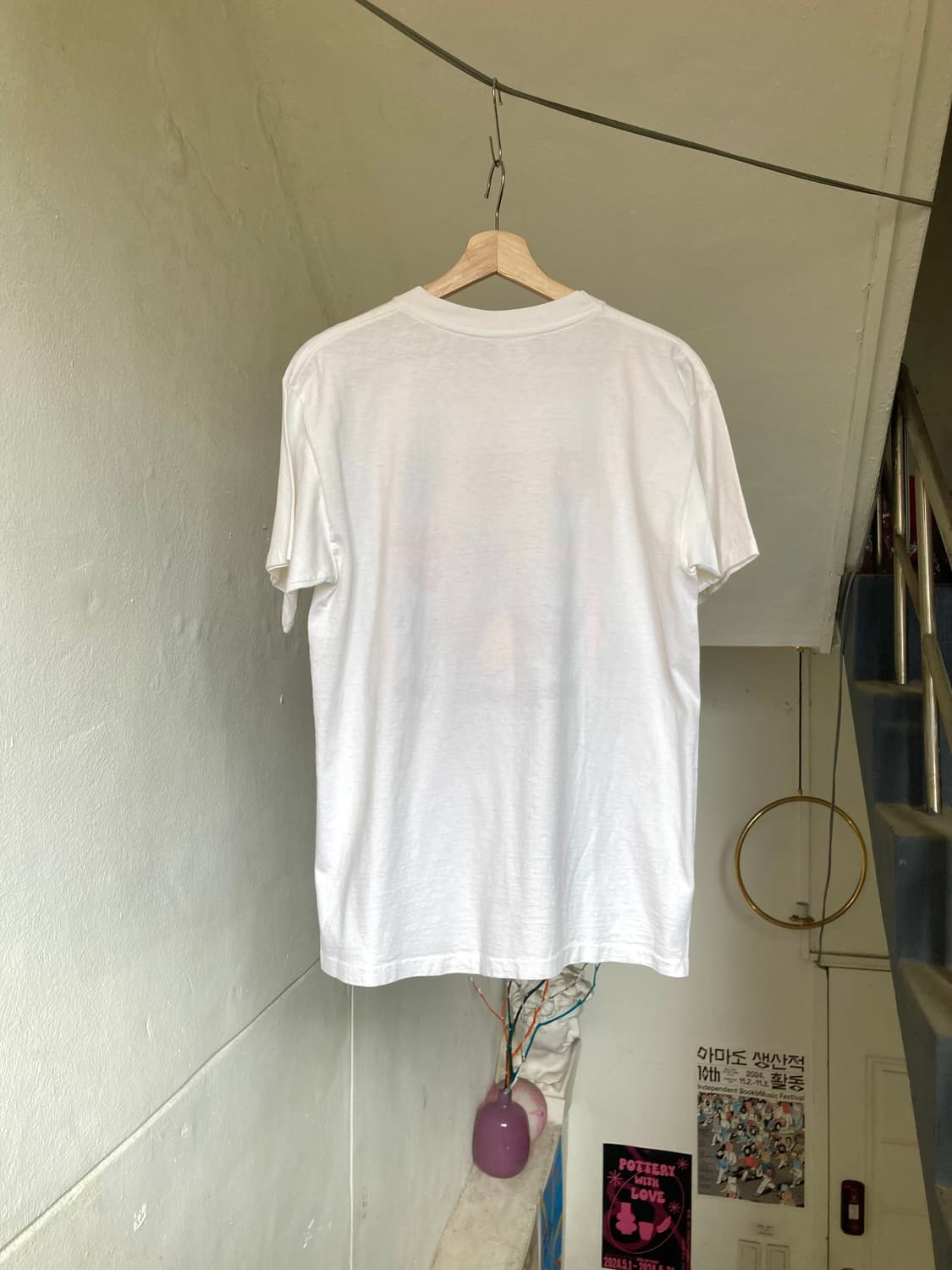 싱글 스티치 하트패턴 티셔츠 상품이미지5