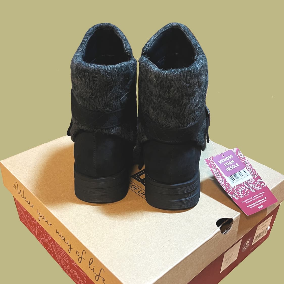 풀박! 무크룩스 니트 벨트 부츠 블랙 상품이미지5