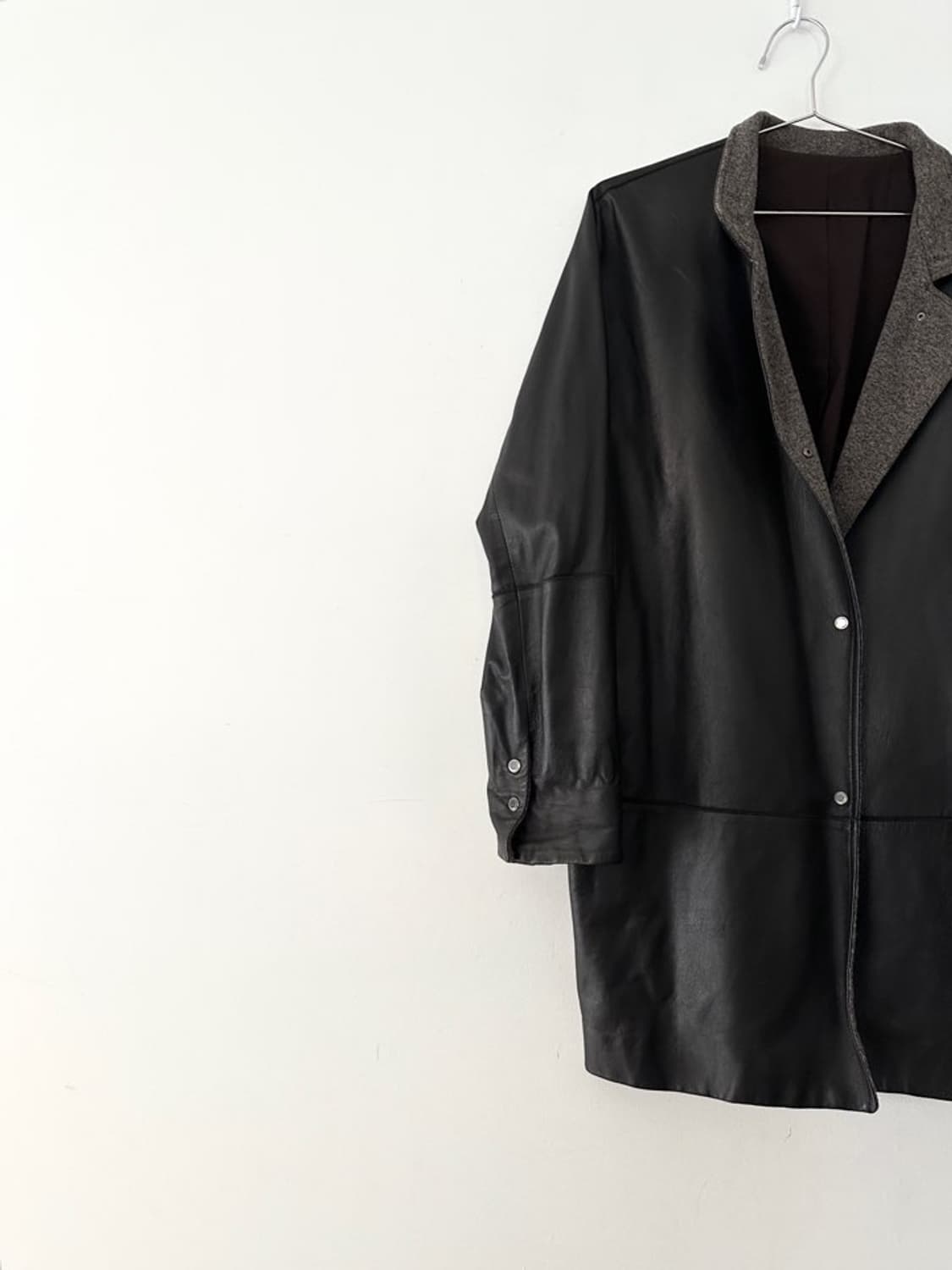 Dual round leather jacket / deep brown  상품이미지2