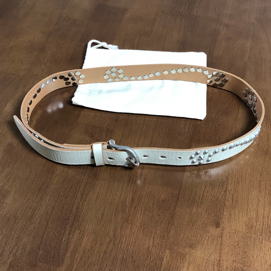 아워레가시 스타폴 벨트 크랙 화이트 L90 (30-32 size) 상품이미지2