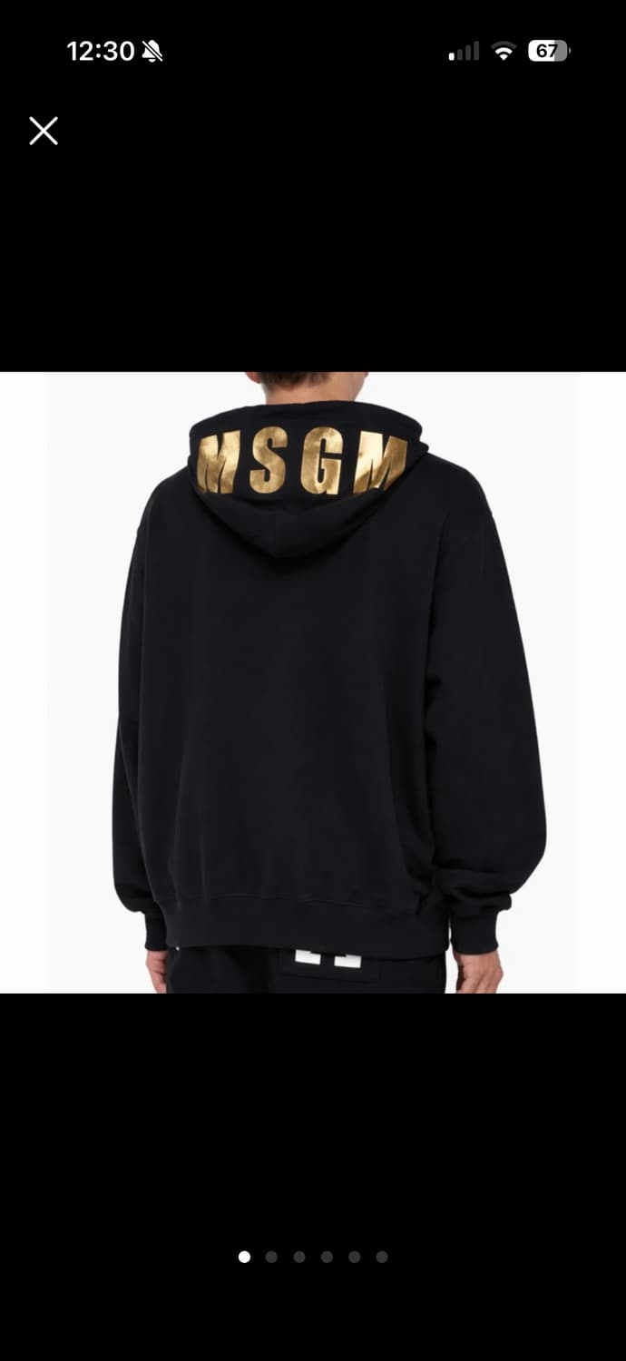 (새상품) MSGM 로고 후드티 블랙 M 상품이미지1