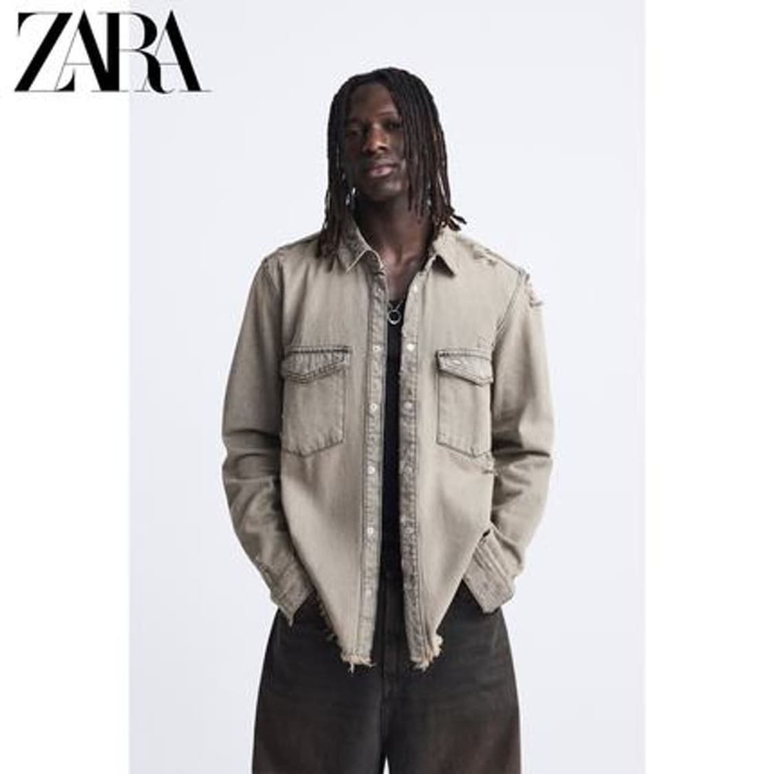 자라 zara 오버다이 디스트로이드 데미지 셔츠자켓 상품이미지1