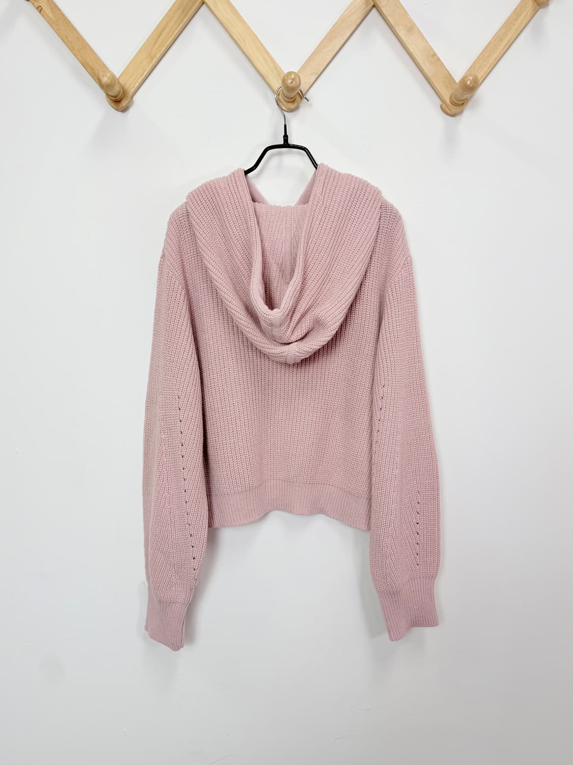 루에브르 니트 후드집업 - 핑크 상품이미지3