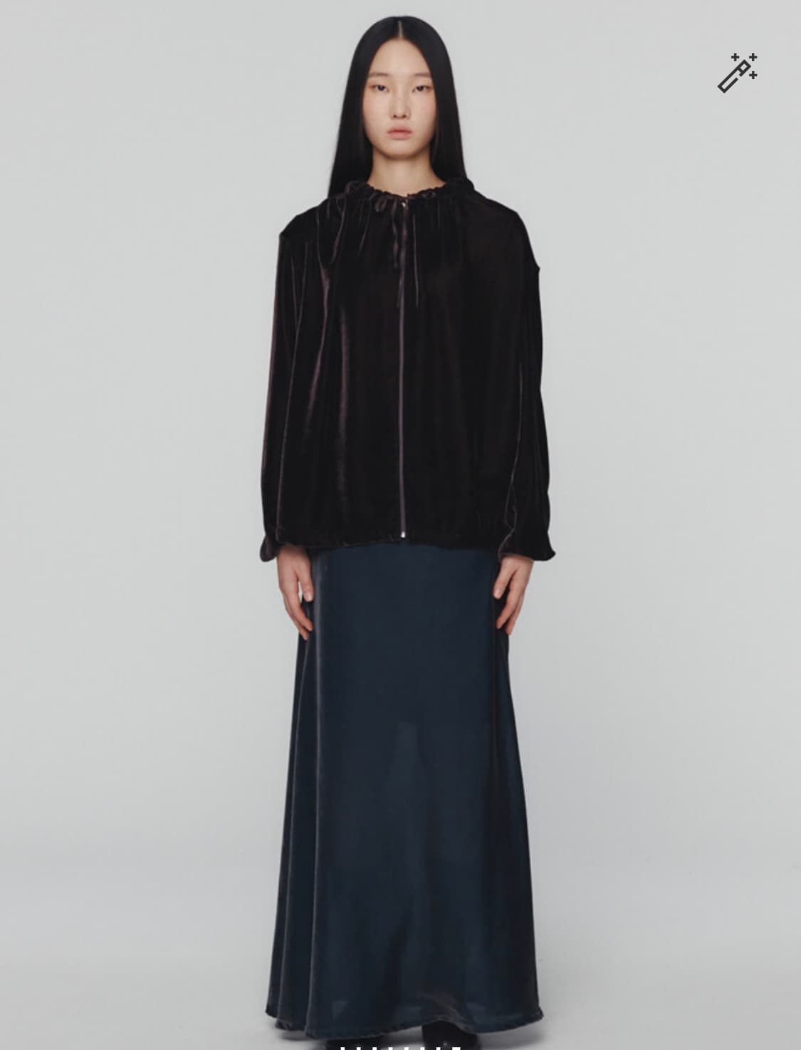 Amomento 아모멘토 맥시 벨벳스커트 다크그린 (0size) 상품이미지1