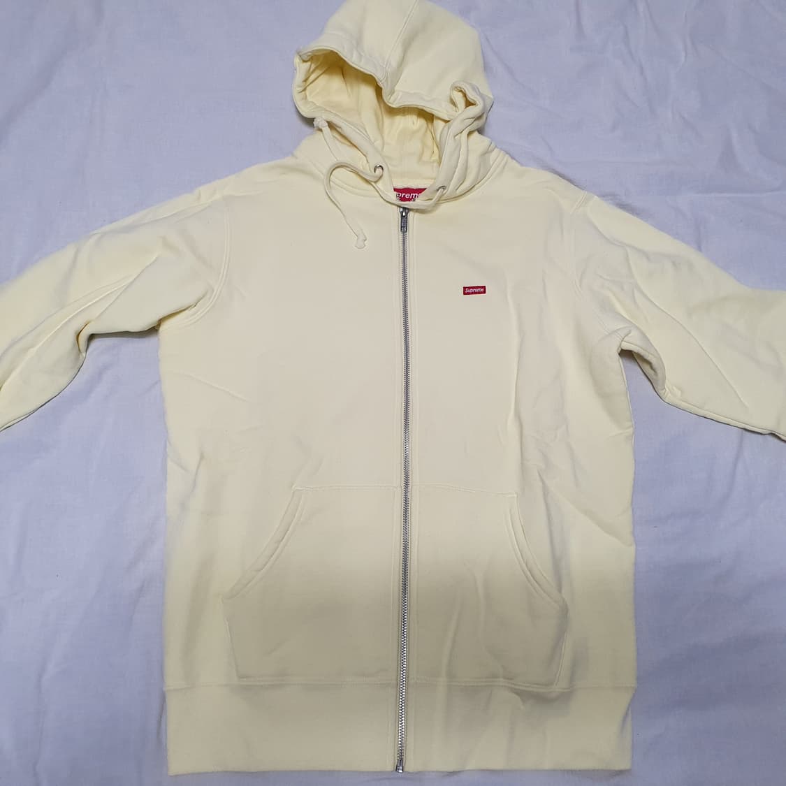 M 슈프림 스몰박스 로고 집업 후드 브라이트 옐로우 후디 Supreme 상품이미지1