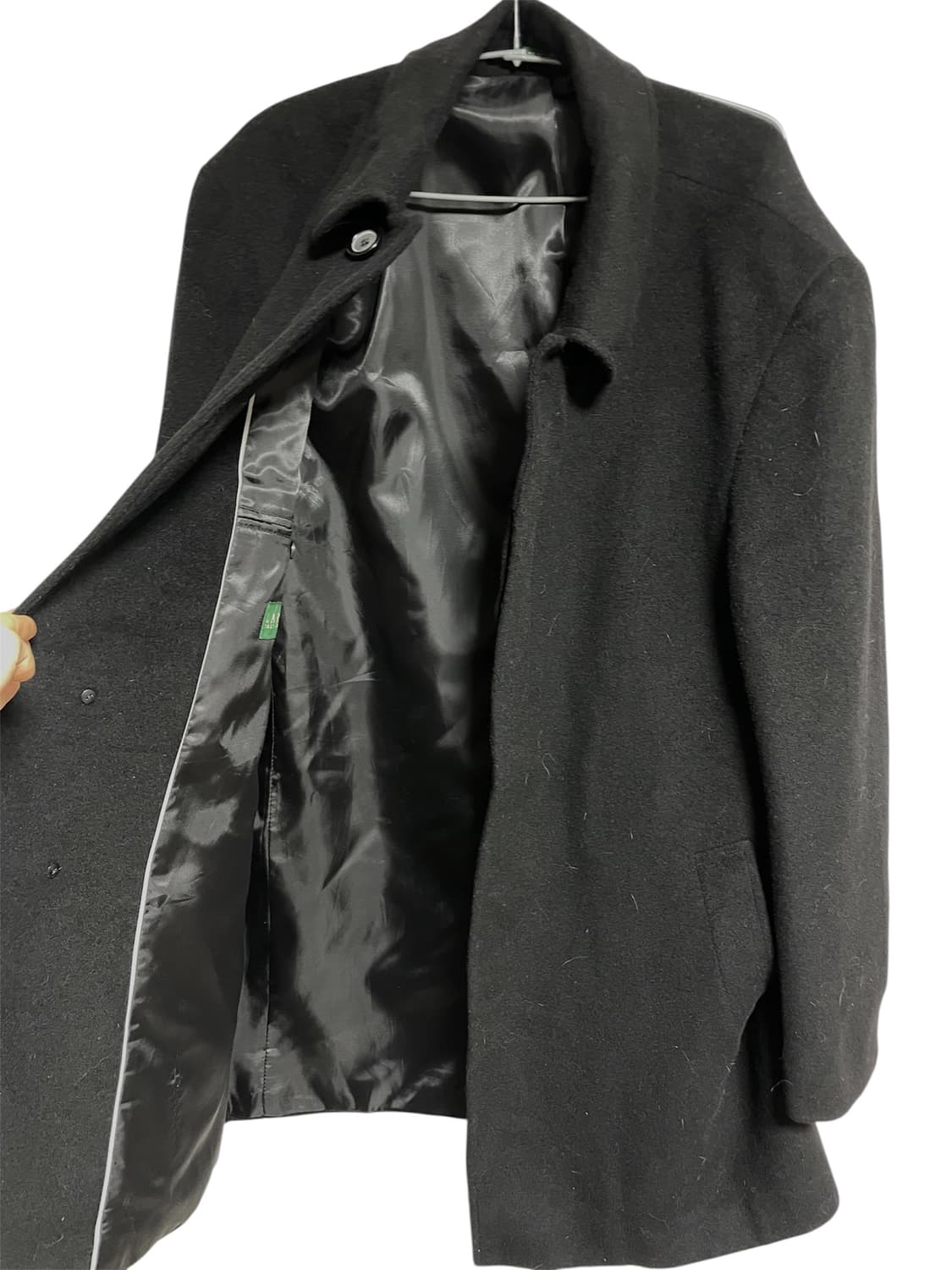 로렌 랄프로렌 울 혼방 빈티지 발마칸 하프코트 블랙 유니섹스꼼데요지캐피탈 상품이미지6
