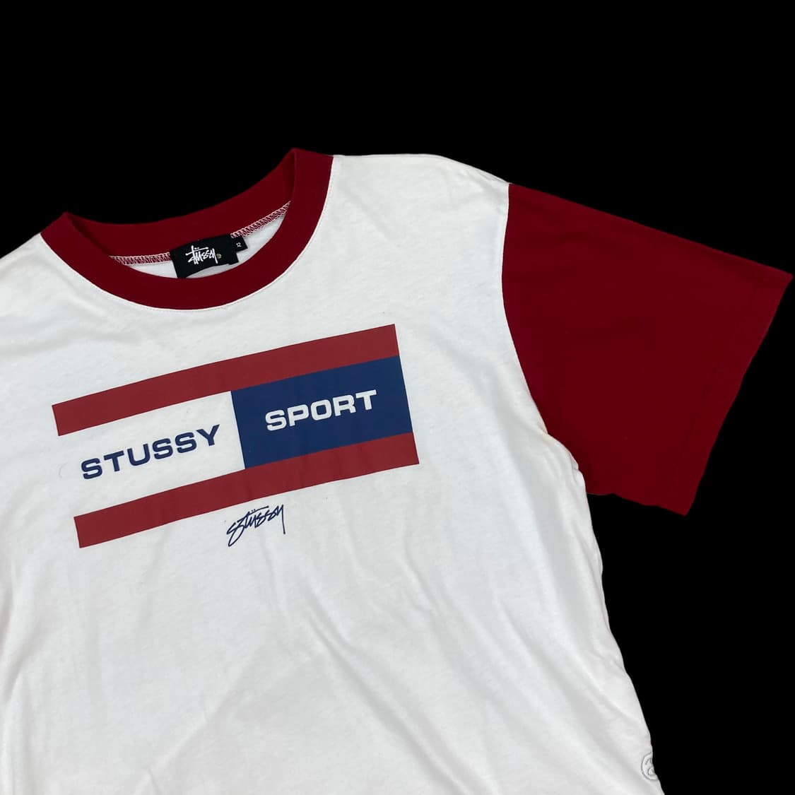 STUSSY 스투시스포츠 플래그 크롭 반팔티 상품이미지2