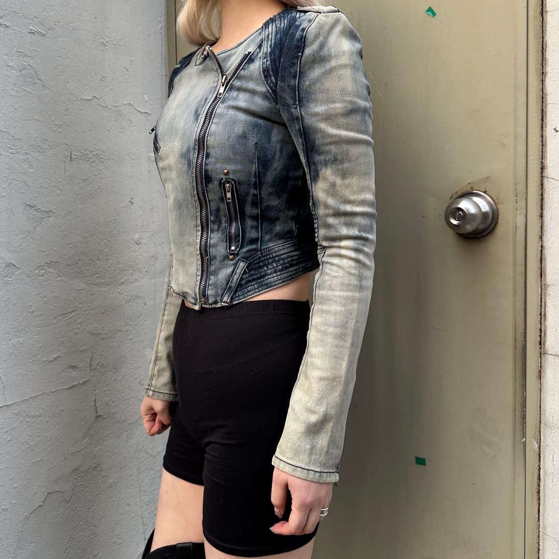 2000s LESHOP JEAN 크롭 데님 자켓 상품이미지7