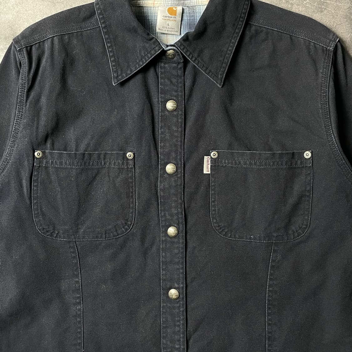 CARHARTT 칼하트 빈티지 네이비 스냅버튼 셔츠 워크자켓 A00861 상품이미지3