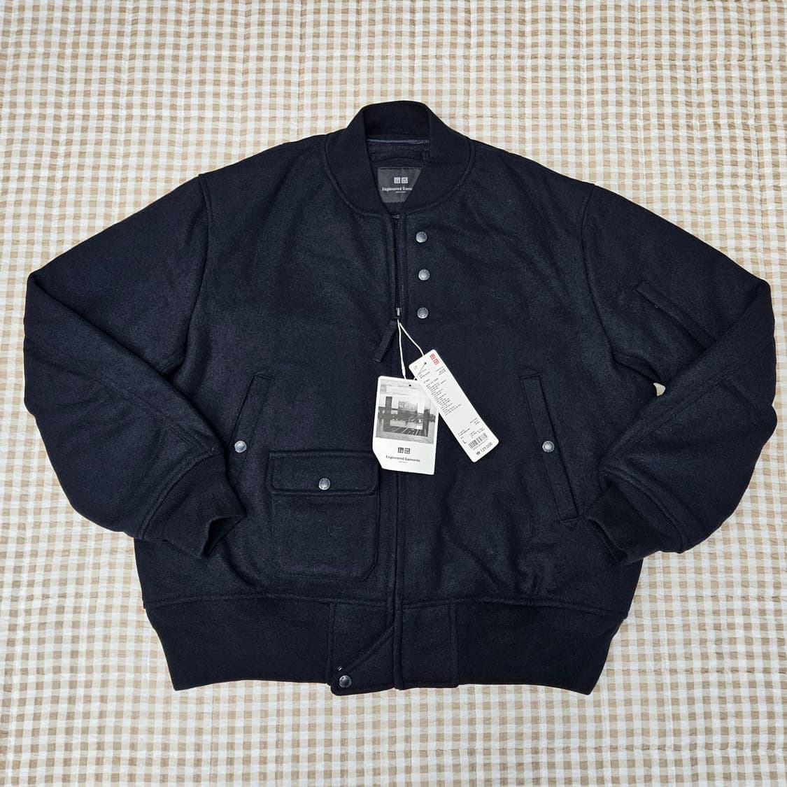 미착용 유니클로X엔지니어드 가먼츠 퍼프테크 블루점퍼 남자100~105 상품이미지3